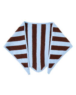 Blue & Brown Striped Knitted Triangle Scarf £28 €36.50