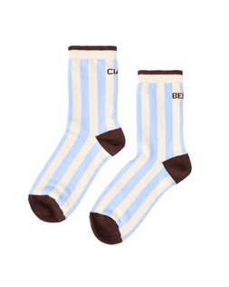 Blue & Cream Striped Ciao Bella Ankle Socks £8.5