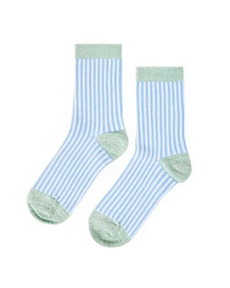 Blue & Green Striped Ribbed Ankle Socks £10