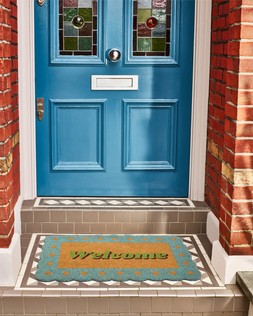 Blue Scalloped Welcome Doormat £19.50