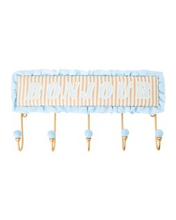 Bonjour Blue Striped Wall Storage Hooks £35