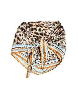 Brown Animal Print Pleated Square Scarf £22