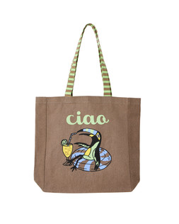 Brown Ciao Toucan Fabric Tote Shopper Bag £22 €29