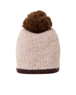 Brown Knitted Pom Pom Beanie Hat £26 €34