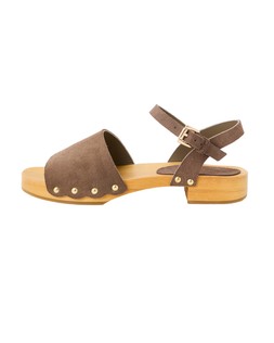 Brown Suede Scalloped Edge Clogs £80 €105