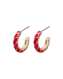 Calla Pink & Red Enamel Twist Hoop Earrings £14.50