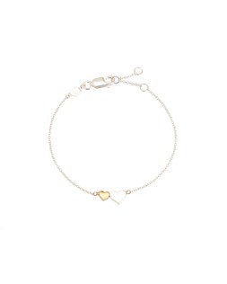 Callie Heart Charm Silver & Gold Plated Chain Bracelet £32