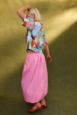 Pink Poplin Skirt