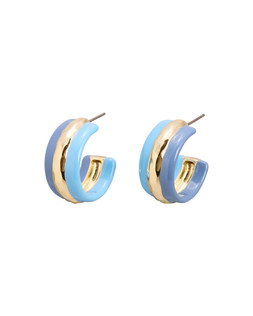 Carmine Blue Enamel Hoop Earrings £18
