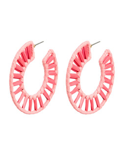 Celina Pink Raffia Hoop Earrings £19.50 €25.50