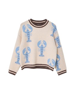 Cream & Blue Lobster Crew Neck Knitted Jumper £72