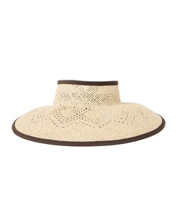 Cream & Brown Open Weave Packable Visor Hat £30 €39