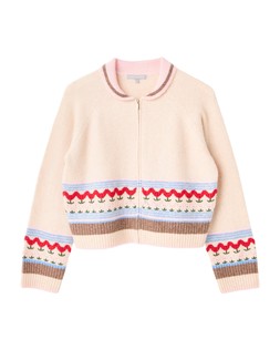 Cream Tulip Zip Up Collared Knitted Cardigan £75