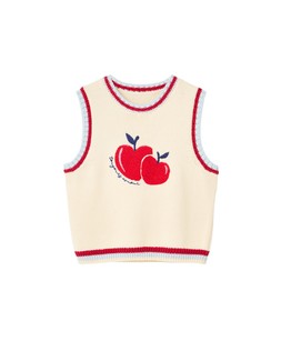 Ecru & Red Apple Knitted Tank Top £60 €78