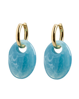 Edna Blue Resin Charm Drop Hoop Earrings £16.50 €21.50
