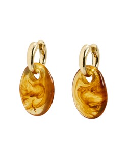Edna Brown Resin Charm Drop Hoop Earrings £16.50 €21.50