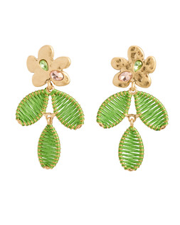 Erin Green Wrapped Flower Drop Earrings £19.50 €25.50