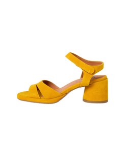 Esska Olivia Mustard Suede Heeled Sandals £155