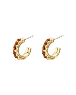 Eula Brown Stone Hoop Earrings £16.50 €21.50