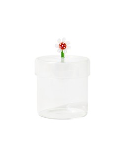 Flower Clear Glass Tall Storage Pot £10