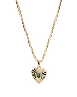 Freya Machine Engraved Heart Charm Gold Plated Pendant Necklace £58.00 €76.00