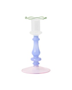 Frill Top Blue Glass Candlestick Holder £15 €19.50