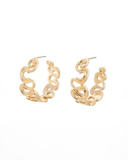 Gladys Wavy Brushed Metal Hoop Earrings £19.50 €25.50