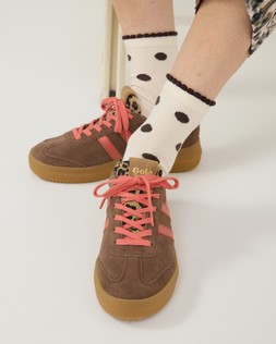 Gola x Oliver Bonas Exclusive Athena Brown & Coral Trainers £100