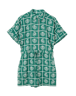 Green Chicken Print Short Sleeve Playsuit £80 €104
