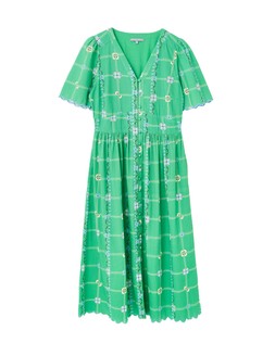 Green Floral V-Neck Short Sleeve Midi Dress £85 €115