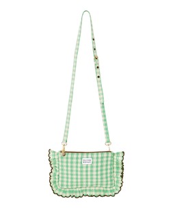 Green Gingham Ruffle Pouch Crossbody Bag £32 €42