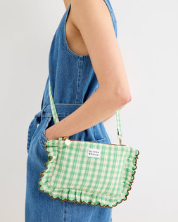 Green Gingham Ruffle Pouch Crossbody Bag £32 €42