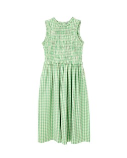 Green Gingham Shirred Bodice Sleeveless Midi Dress £80 €105