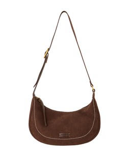 Ida Chocolate Brown Faux Suede Sling Crossbody Bag £60 €78