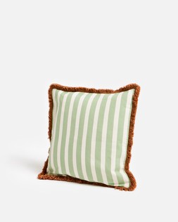 Issey Green & White Striped Cushion Cover 45x45cm £24.50