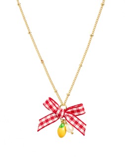 Janna Gingham Bow & Lemon Charm Necklace £22.50 €29.50