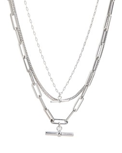 Joni Silver Tone Waterproof T-Bar Layered Necklace £39.50 €52.00