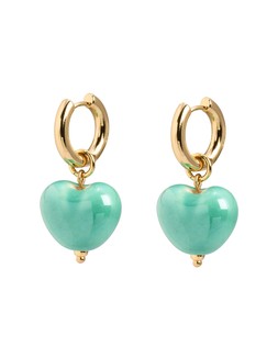 Josie Puffy Heart Drop Hoop Earrings £16.5 €21.50