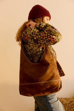 Lily Brown Faux Suede Tote Bag £65
