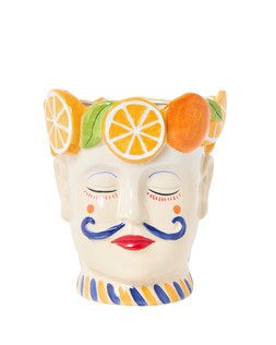 Luca Face Fruit Ceramic Plant Pot £75