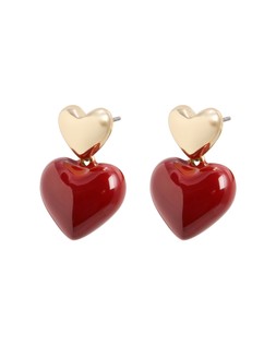 Marjorie Red & Gold Tone Heart Drop Earrings £16.50 €21.50