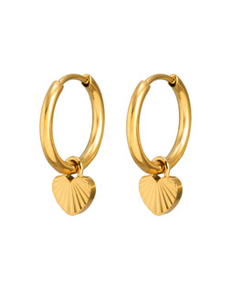 Melony Gold Tone Waterproof Etched Heart Hoop Earrings £19.50 €25.50