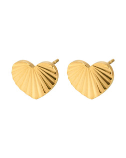 Melony Gold Tone Waterproof Etched Heart Stud Earrings £18 €2350