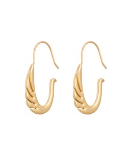 Miri Brushed Metal Swan Wire Hoop Earrings £18 €23.50
