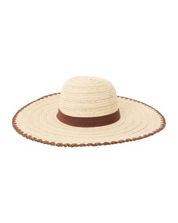 Natural & Brown Straw Floppy Hat £35 €45.50