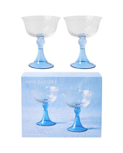 Nova Blue Champagne Saucers Set of Two £22.50