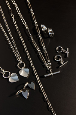 Billie Silver Tone Waterproof Heart Huggie Earrings