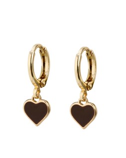 Ottilie Brown Heart Gold Tone Huggie Earrings £12.50 €16.50