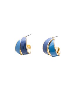 Payson Double Row Blue Enamel Hoop Earrings £16.50