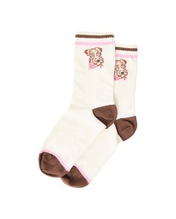 Pink & Brown Dog Sporty Socks £8.50